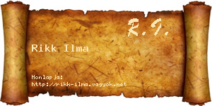 Rikk Ilma névjegykártya